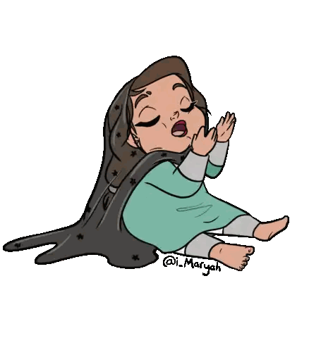 Little Girl With Black Blanket Maryah Sticker