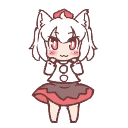 Little Girl With Cat Ears And Red Skirt Sticker