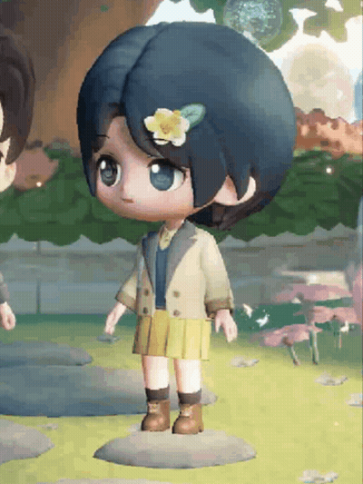 Little Girl With Flower In Hair GIF