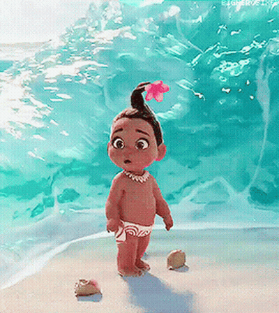 Little Girl With Flower In Hair On Beach GIF