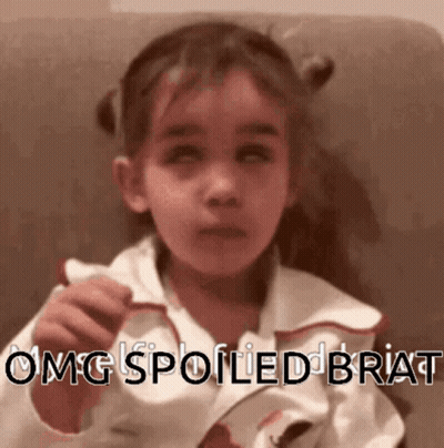 Little Girl With OMG Spoiled Brat Shirt GIF