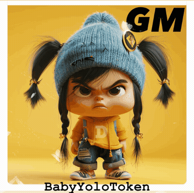 Little Girl With Pigtails In Blue Hat And Yellow Hoodie GIF