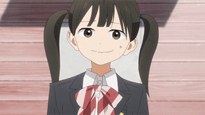 Little Girl With Pigtails In School Uniform GIF