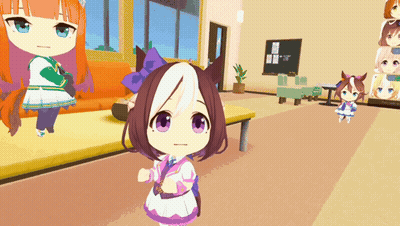 Little Girl With Purple Eyes Standing In Room GIF