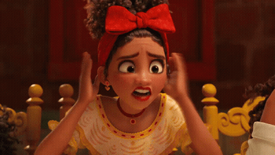 Little Girl With Red Bow Covering Ears GIF