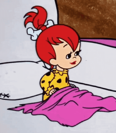 Little Girl With Red Hair Under Pink Blanket GIF