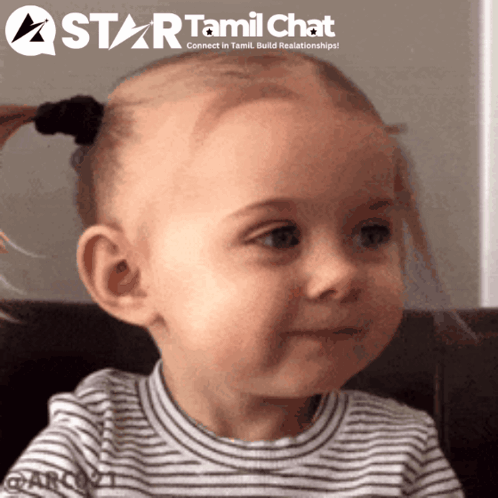 Little Girl With Star Tamil Chat Logo Behind GIF