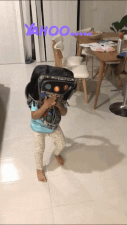 Little Kid Saying Yahoo GIF