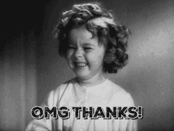 Little Kid Shirley Temple Giggle Animated Thank You GIF