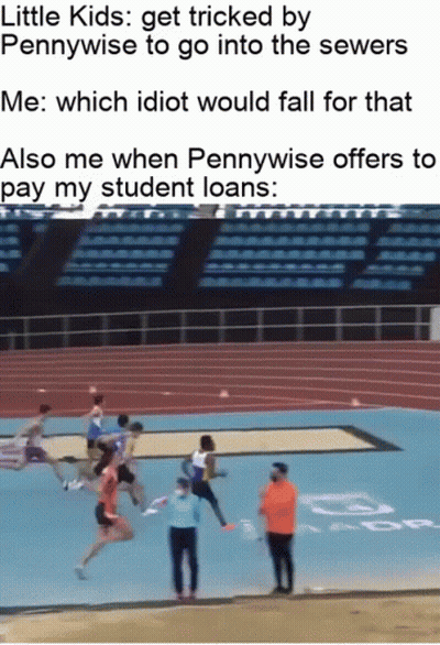 Little Kids Get Tricked By Pennywise To Go Into The Sewers Meme GIF