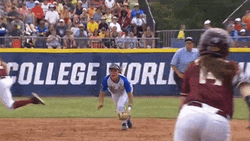 Little League Softball Dive Intercept GIF