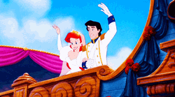Little Mermaid Ariel And Prince Eric Waving GIF