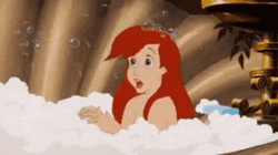 Little Mermaid Ariel Bath Time Blowing Bubbles GIF