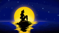 Little Mermaid Ariel Moon Silhouette GIF