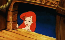 Little Mermaid Ariel Peeping On Ship GIF
