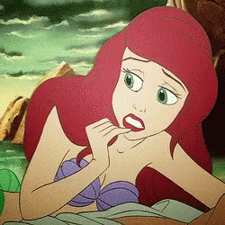 Little Mermaid Ariel Touching Her Teeth GIF