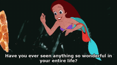 Little Mermaid Holding Pizza GIF