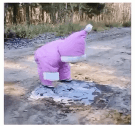 Little Snow Kids Falling GIF