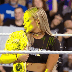 Liv Morgan Kissing Championship Belt GIF