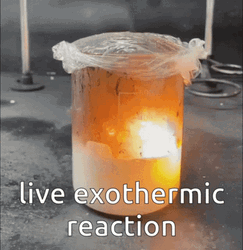 Live Exothermic Chemical Reaction GIF