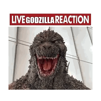 Live Godzilla Reaction Statue Sticker