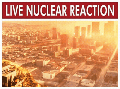 Live Nuclear Reaction Poster Aerial City View GIF