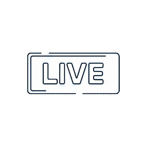 Live Sign In Blue And White Sticker