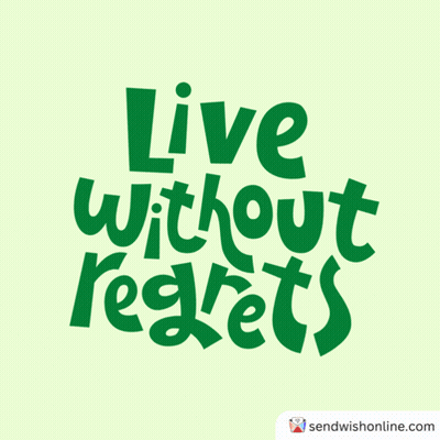 Live Without Regrets Poster Pink Background GIF
