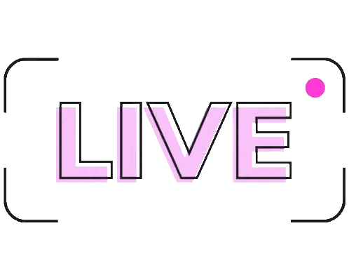 Live Word In Pink Camera Frame Sticker