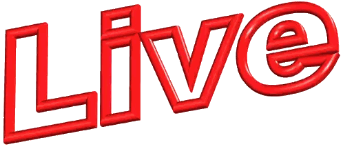 Live Word In Red And White Sticker