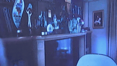 Living Room With Fireplace And TV GIF
