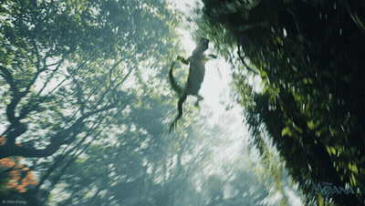 Lizard Hanging From Tree Saying Moana GIF