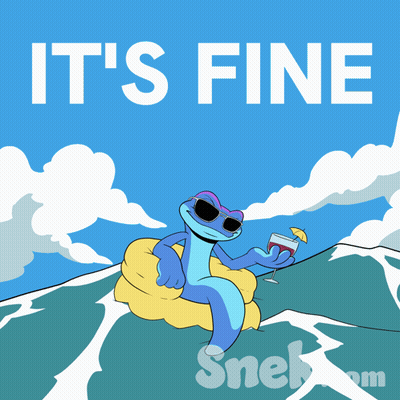 Lizard Holding Wine Saying It's Fine GIF
