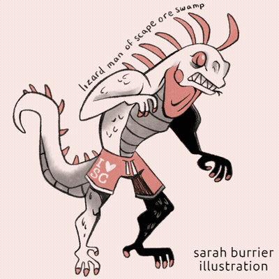 Lizard In Shorts Saying I Love SC GIF