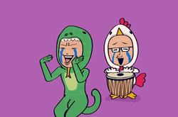Lizard Man Dancing To Beat Of The Drum GIF