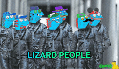 Lizard People Wearing NASA Suits GIF