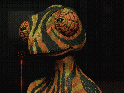 Lizard Pointing Upwards GIF