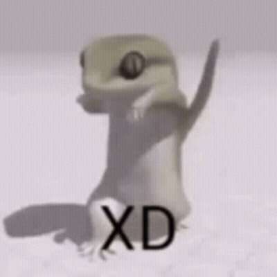 Lizard Standing On Surface Saying XD GIF