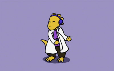 Lizard With Headphones Dancing GIF