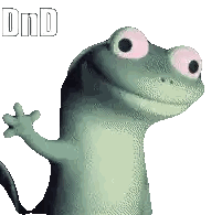 Lizard With Pink Eyes And DND Text Sticker