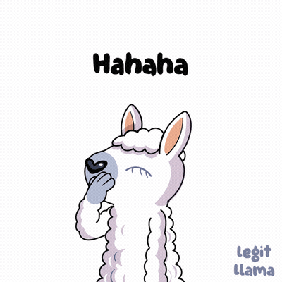 Llama Covering Face Saying Hahaha GIF
