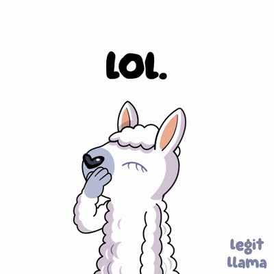 Llama Covering Face Saying Lol GIF