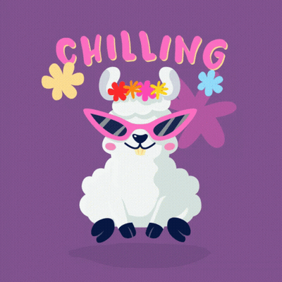 Llama In Sunglasses And Flower Crown Says Chilling GIF