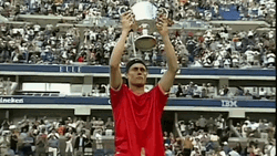 Lleyton Raising A Trophy GIF