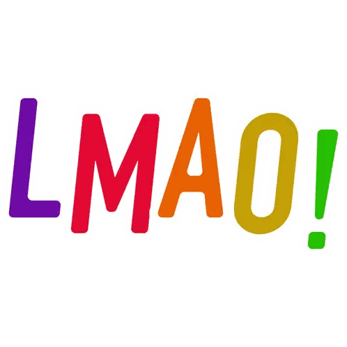 LMAO In Rainbow Letters Sticker