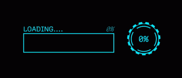 Loading Bar Digital Cyan Design GIF