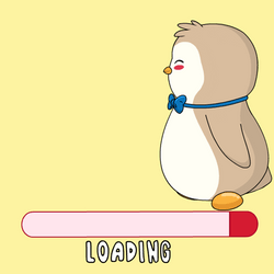 Loading Bar Penguin Walking GIF