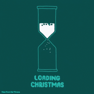 Loading Christmas Poster With Hourglass GIF