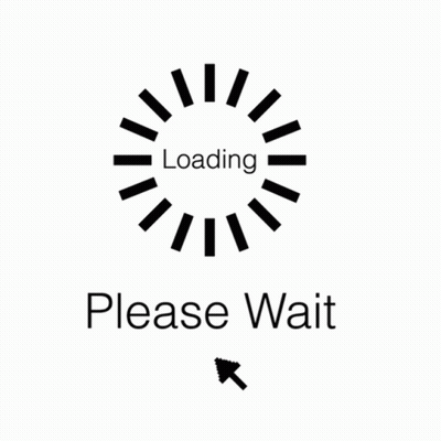 Loading Sign Saying Please Wait With Left Arrow GIF