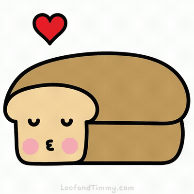 Loaf Of Bread With Heart Above GIF